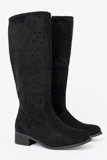 aus INildleder schZuarze Farbe lange Stiefel przed kolano