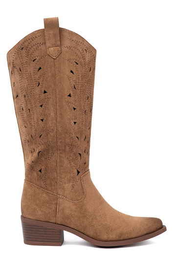 Stiefel przed kolano braune Farbe durchbrochen 2