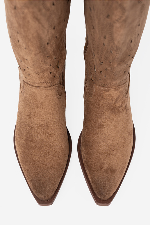 Stiefel przed kolano braune Farbe durchbrochen