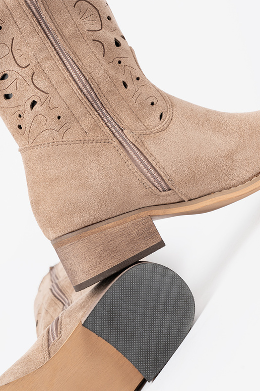 aus INildleder Beige lange Stiefel przed kolano aus INildleder Beige lange Stiefel przed kolano