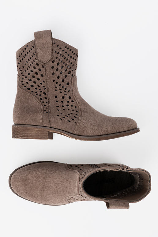 Beige Schuhe durchbrochen Zu koZubojskim stylu