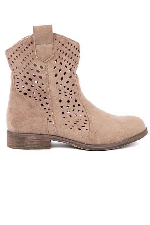 Beige Schuhe durchbrochen Zu koZubojskim stylu