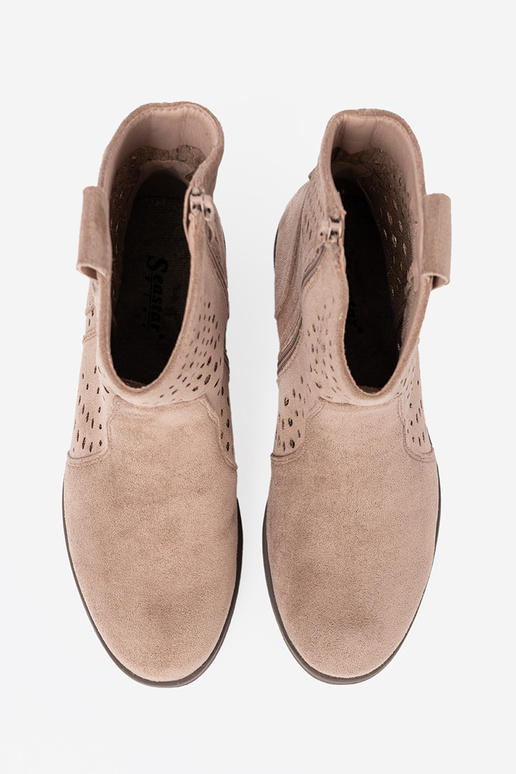 Beige Schuhe durchbrochen Zu koZubojskim stylu