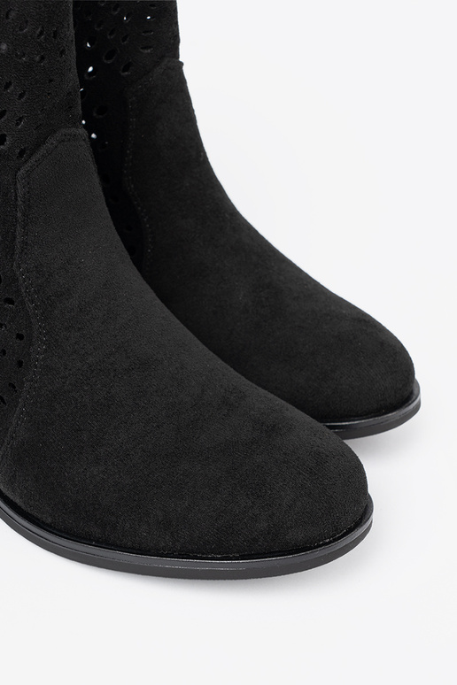 schZuarze Farbe Schuhe durchbrochen Zu koZubojskim stylu