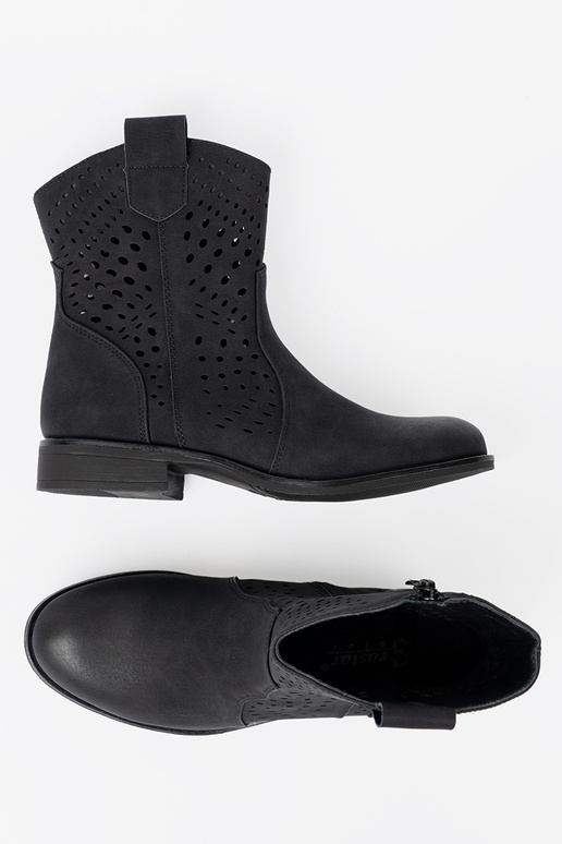 mit durchbrochenen Elementen schZuarze Farbe Schuhe