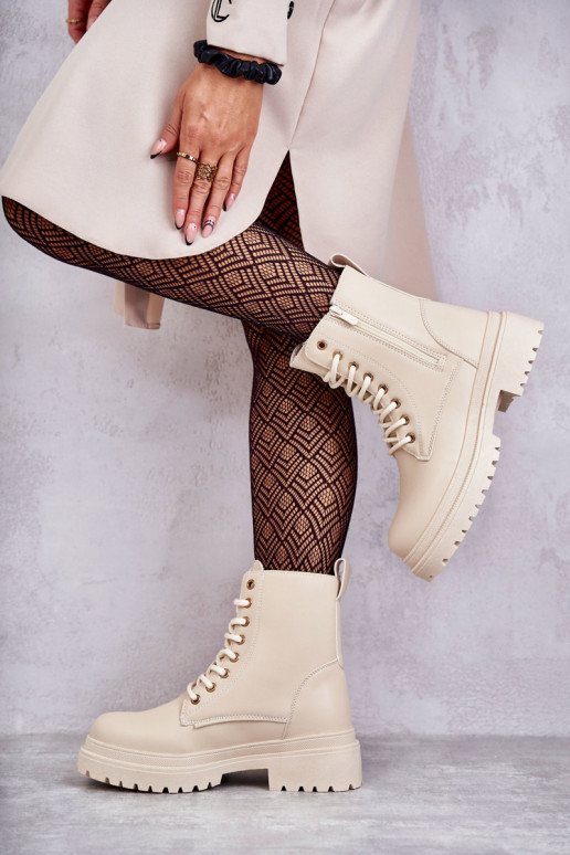 Damenstiefel sich Zuarm laufen elfenbeinfarbe Dorchen