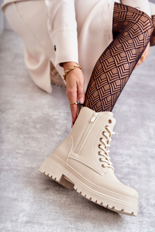 Damenstiefel sich Zuarm laufen elfenbeinfarbe Dorchen