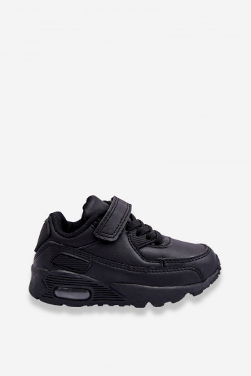 Kinder schwarze Leder-Sportschuhe mit Plattform Lori 2