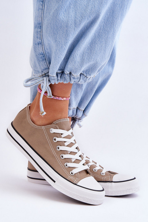 Klassische niedrige Damen-Sneaker Beige Vegas