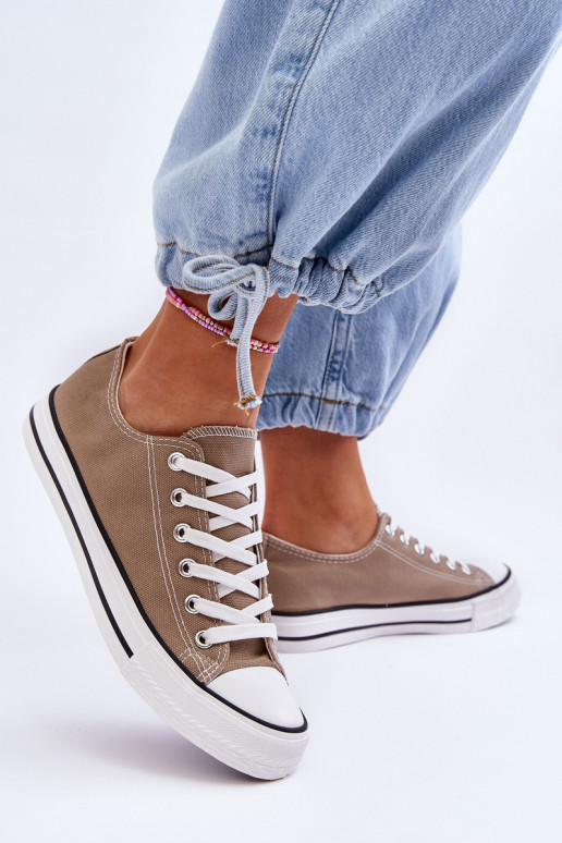 Klassische niedrige Damen-Sneaker Beige Vegas