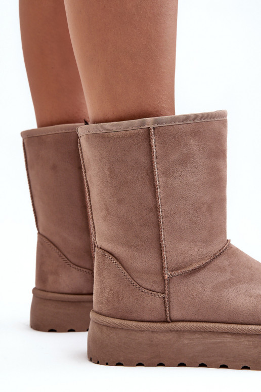 Feminin Schneestiefel mit Pelzmantel Beige Abrams