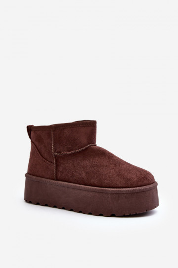 Wildleder Schneestiefel mit Plattform in Braun Corcoran 2