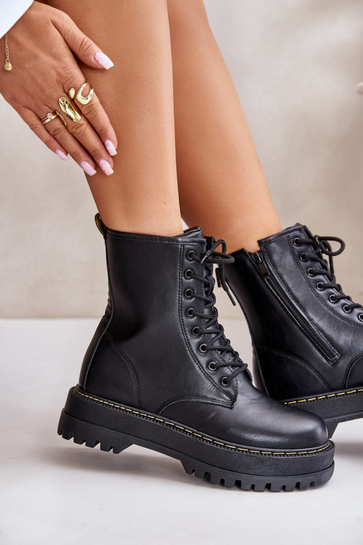 sich Zuarm laufen Arbeitsstiefeletten z Eko Skóry Zum Schloss schZuarze Farbe Ermöglichtleli