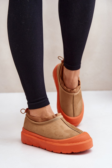 Damen Schneestiefel mit Plattform und niedrigem Schaft in Braun Izamine