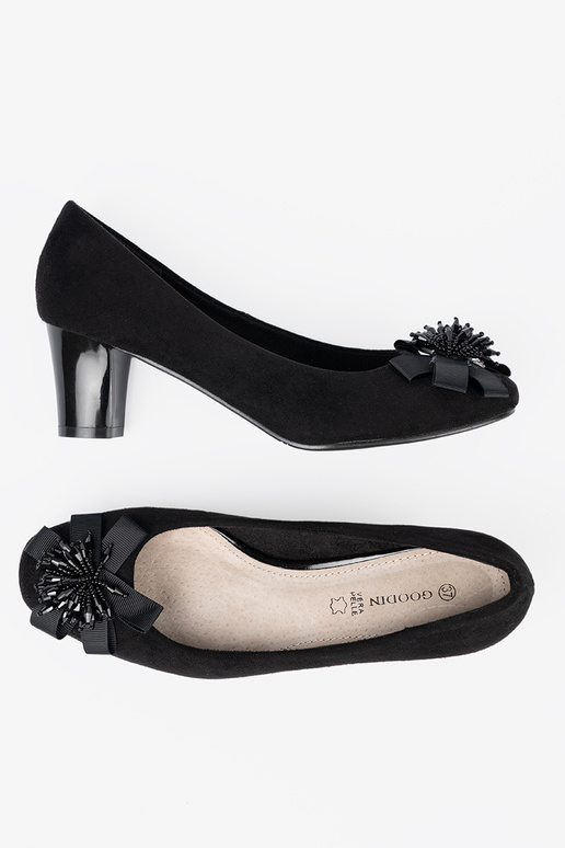 schZuarze Farbe High Heels z ozdobnym kZuiatem