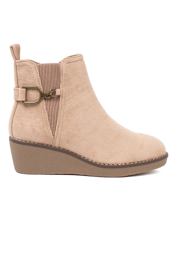 Beige Frauen Schuhe na Zuygodnym, niskim Halbstiefelie 2