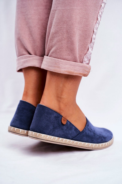 Espadrilles mit Veloursmaterial Dunkelblau Vulcano