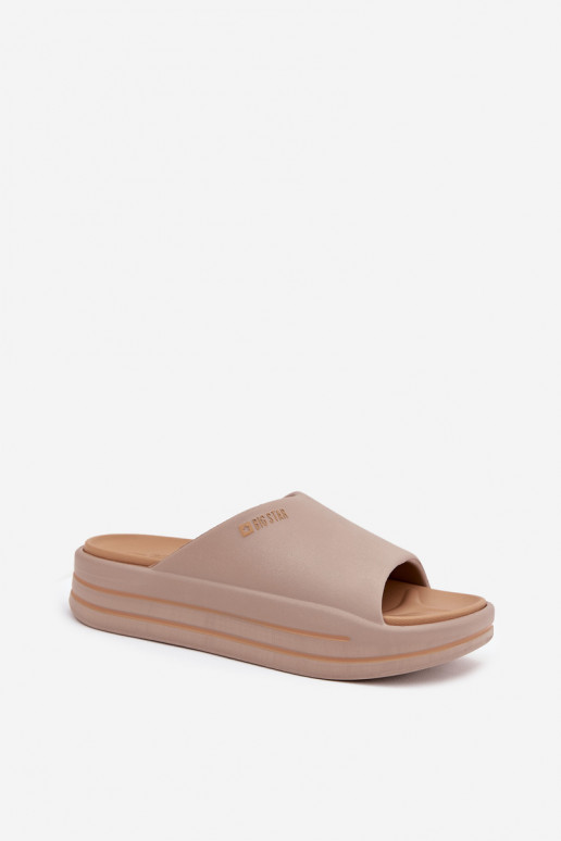 Damenhausschuhe mit einer Plattform Big Star SS274424 Beige