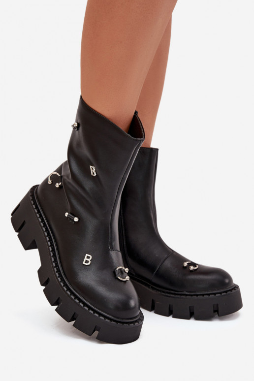 sich Zuarm laufen Damenstiefel Zum Schloss mit schönen Details schZuarze Farbe Thavira