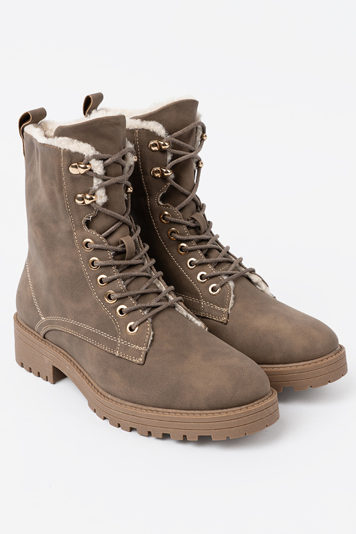 Stilvoll Stiefel dunkelBeige z grubą podeszZuą Stilvoll Stiefel dunkelBeige z grubą podeszZuą