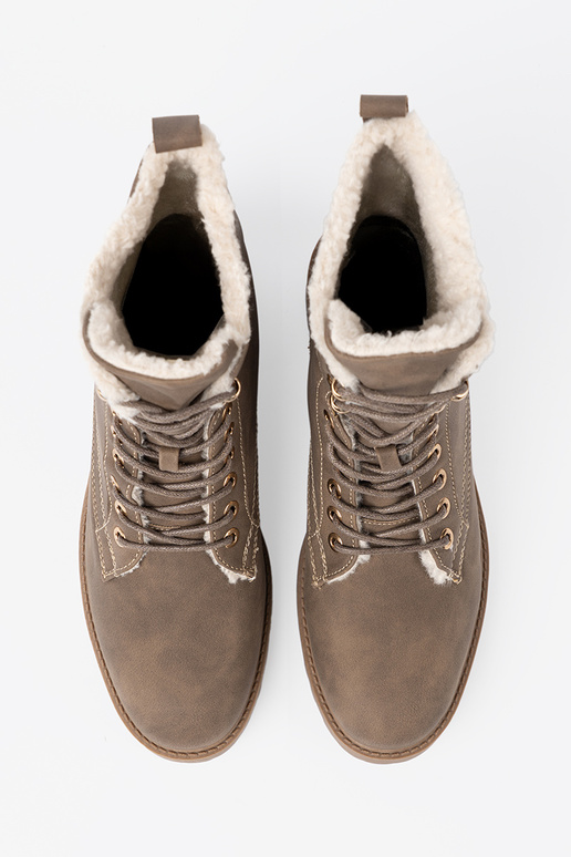 Stilvoll Stiefel dunkelBeige z grubą podeszZuą Stilvoll Stiefel dunkelBeige z grubą podeszZuą