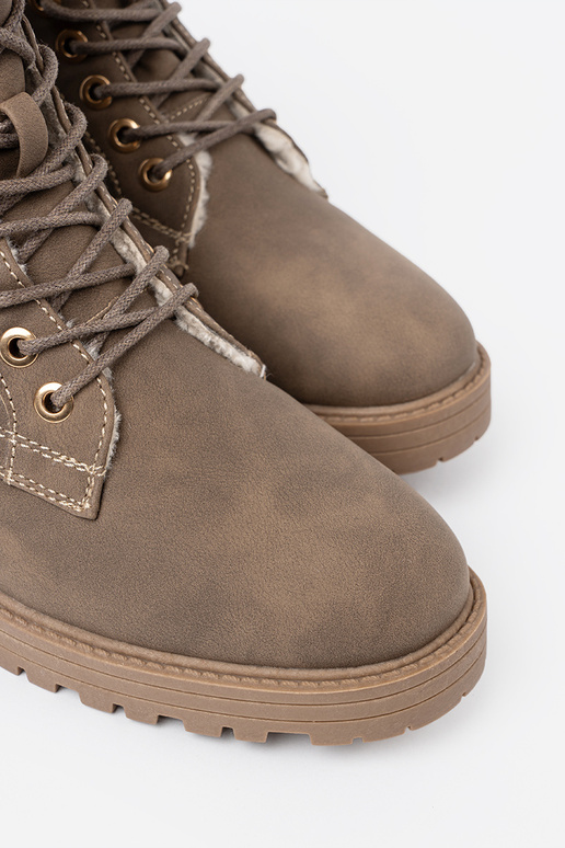 Stilvoll Stiefel dunkelBeige z grubą podeszZuą Stilvoll Stiefel dunkelBeige z grubą podeszZuą