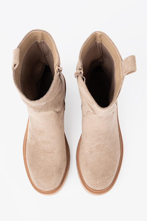 Minimalistyczne Schuhe Beige z miękkiego zamszu