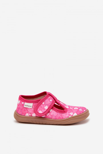 Vaikiške Barfußslipper mit Herzchen und Klettverschlüssen Milami in Rosa Talira 2