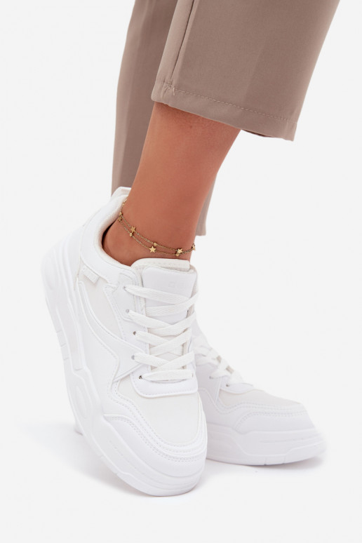 Sneakers Stilvollllschuhe Feminin mit einer Plattform Big Star SS274590 HI-POLY SYSTEM Zueiße Farbe Sneakers Stilvollllschuhe Feminin mit einer Plattform Big Star SS274590 HI-POLY SYSTEM Zueiße Farbe