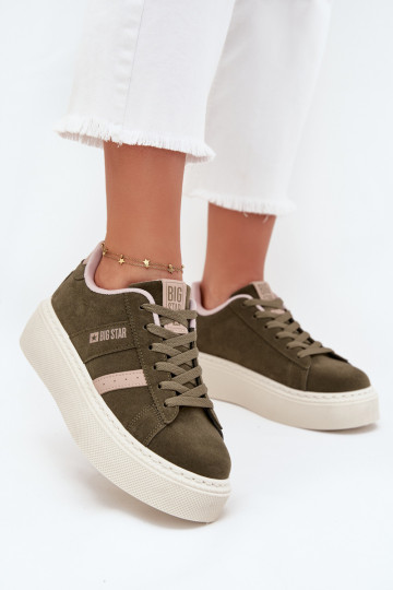 Damen grüne Sneakers im Stil von Big Star SS274349 mit Plattform 2