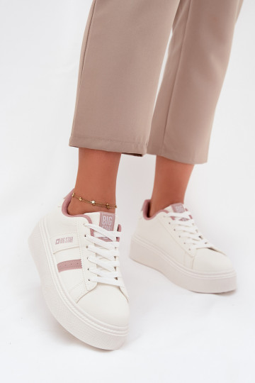 Damen weiße Sneakers im Stil von Big Star SS274346 mit Plattform 2
