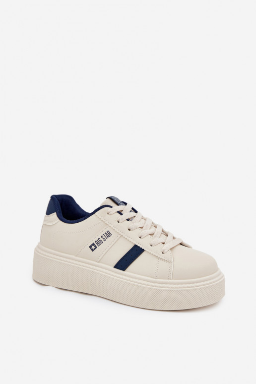 Sneakers Stilvollllschuhe Feminin mit einer Plattform Big Star SS274347 elfenbeinfarbe Sneakers Stilvollllschuhe Feminin mit einer Plattform Big Star SS274347 elfenbeinfarbe