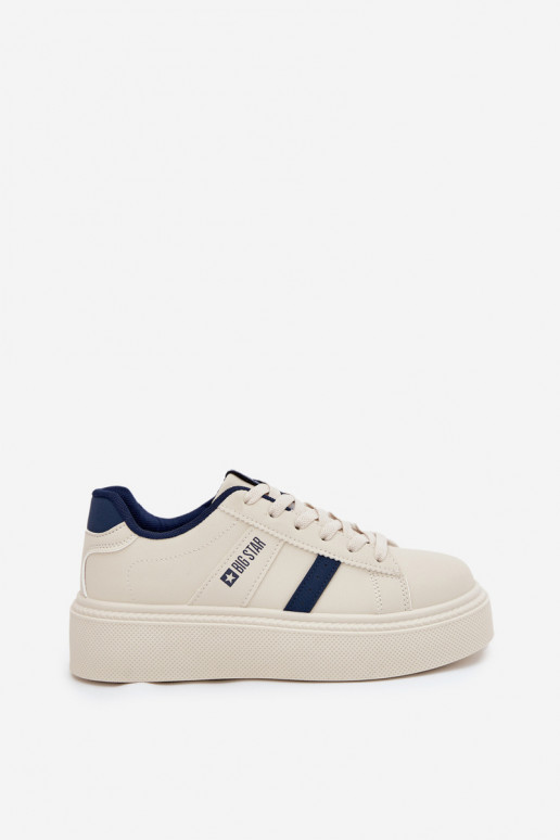 Sneakers Stilvollllschuhe Feminin mit einer Plattform Big Star SS274347 elfenbeinfarbe Sneakers Stilvollllschuhe Feminin mit einer Plattform Big Star SS274347 elfenbeinfarbe