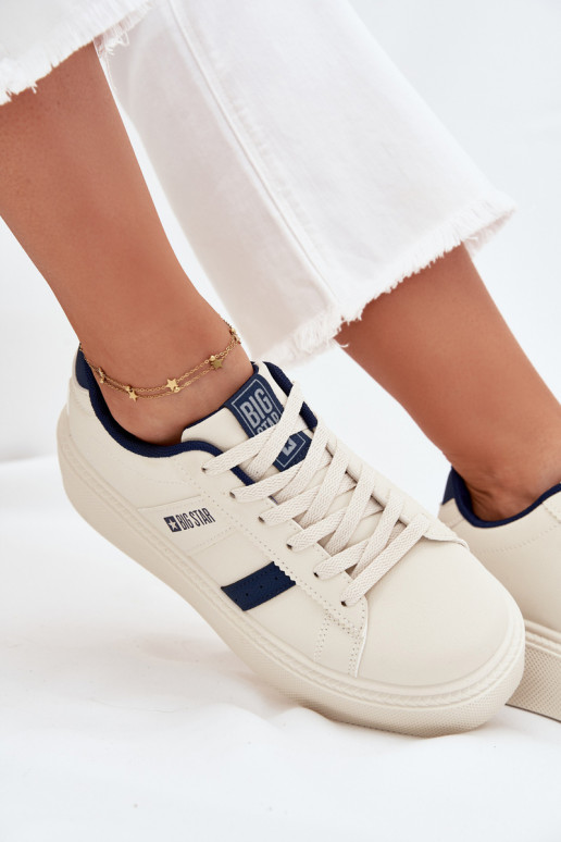 Sneakers Stilvollllschuhe Feminin mit einer Plattform Big Star SS274347 elfenbeinfarbe Sneakers Stilvollllschuhe Feminin mit einer Plattform Big Star SS274347 elfenbeinfarbe