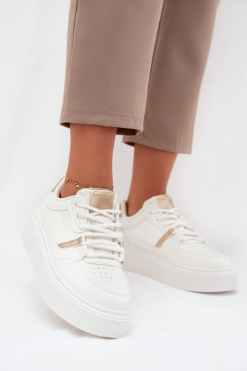 Feminin Sneakers Stilvollllschuhe mit einer Plattform Big Star SS274359 Zueiße Farbe 2
