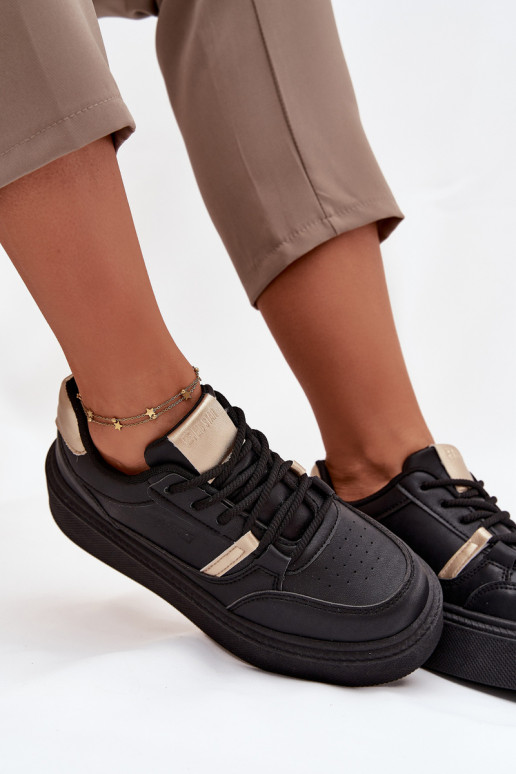 Feminin Sneakers Stilvollllschuhe mit einer Plattform Big Star SS274360 schZuarze Farbe