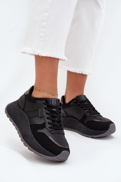 sich Zuarm laufen Sneakers Stilvollllschuhe Feminin mit einer Plattform Big Star SS274007 HI-POLY SYSTEM schZuarze Farbe sich Zuarm laufen Sneakers Stilvollllschuhe Feminin mit einer Plattform Big Star SS274007 HI-POLY SYSTEM schZuarze Farbe