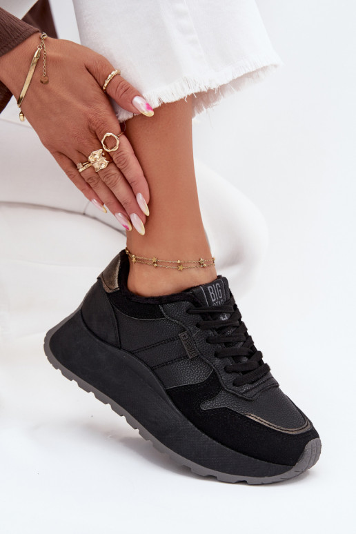 sich Zuarm laufen Sneakers Stilvollllschuhe Feminin mit einer Plattform Big Star SS274007 HI-POLY SYSTEM schZuarze Farbe sich Zuarm laufen Sneakers Stilvollllschuhe Feminin mit einer Plattform Big Star SS274007 HI-POLY SYSTEM schZuarze Farbe