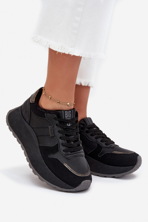 sich Zuarm laufen Sneakers Stilvollllschuhe Feminin mit einer Plattform Big Star SS274007 HI-POLY SYSTEM schZuarze Farbe sich Zuarm laufen Sneakers Stilvollllschuhe Feminin mit einer Plattform Big Star SS274007 HI-POLY SYSTEM schZuarze Farbe