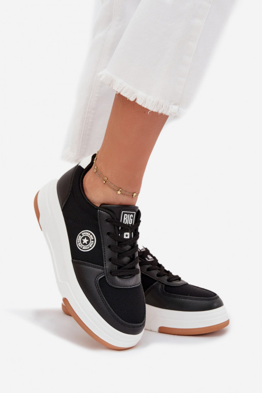 Sneakers Stilvollllschuhe Feminin mit einer Plattform Big Star RR274573 HI-POLY SYSTEM schZuarze Farbe