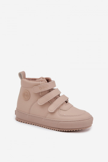 Gepolsterte Kinder sandfarbene Sneakers-Stiefel mit Klettverschlüssen Big Star SS374072