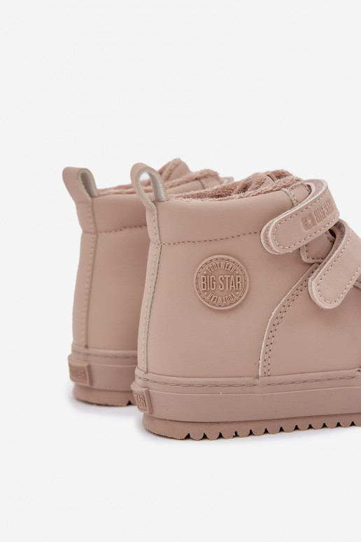 sich Zuarm laufen Sneakers-Stilvollll Stiefel Kindisch mit Klebeverschlüssen Big Star SS374072 Beige