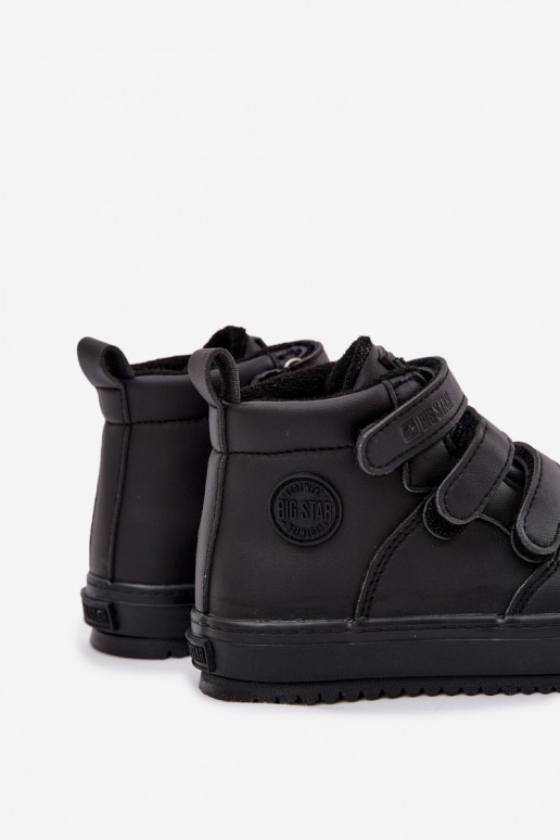 sich Zuarm laufen Sneakers-Stilvollll Stiefel Kindisch mit Klebeverschlüssen Big Star SS374070 schZuarze Farbe