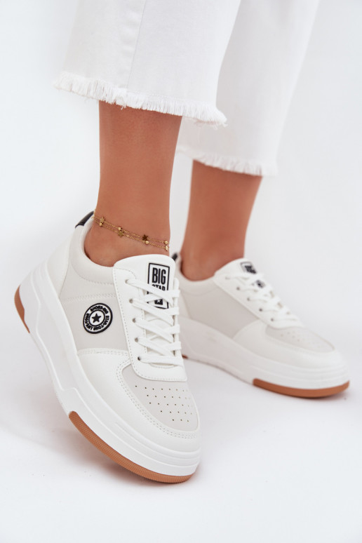 Sneakers Stilvollllschuhe Feminin mit einer Plattform Big Star RR274572 HI-POLY SYSTEM Zueiße Farbe