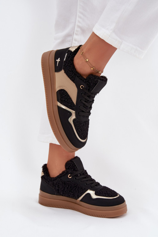 Sneakers Stilvollllschuhe Feminin mit einer Plattform mit Pelzmantel Typu Baranek schZuarze Farbe Frelina Sneakers Stilvollllschuhe Feminin mit einer Plattform mit Pelzmantel Typu Baranek schZuarze Farbe Frelina