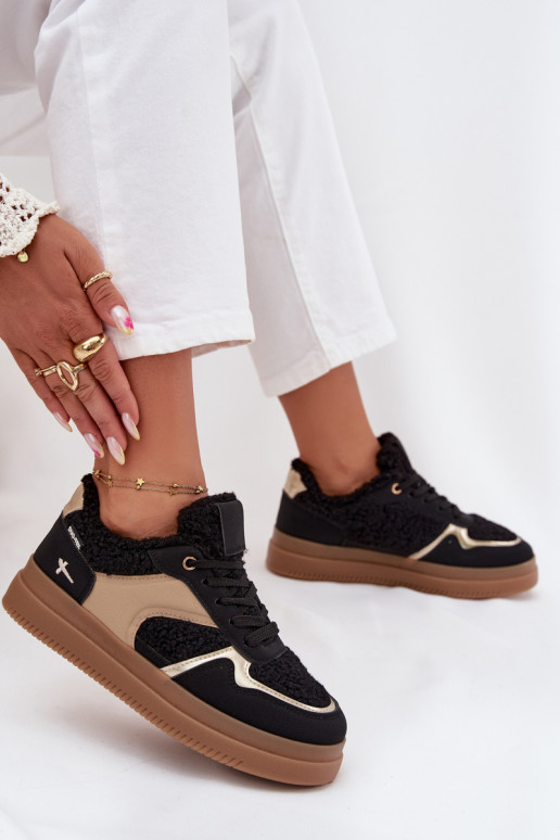 Sneakers Stilvollllschuhe Feminin mit einer Plattform mit Pelzmantel Typu Baranek schZuarze Farbe Frelina Sneakers Stilvollllschuhe Feminin mit einer Plattform mit Pelzmantel Typu Baranek schZuarze Farbe Frelina