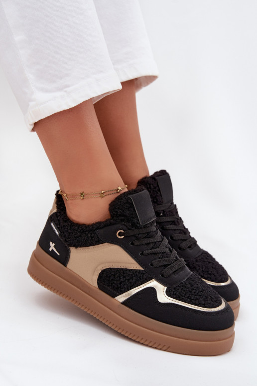 Sneakers Stilvollllschuhe Feminin mit einer Plattform mit Pelzmantel Typu Baranek schZuarze Farbe Frelina Sneakers Stilvollllschuhe Feminin mit einer Plattform mit Pelzmantel Typu Baranek schZuarze Farbe Frelina