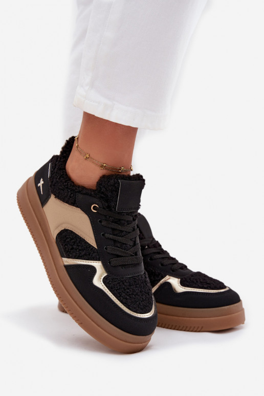 Sneakers Stilvollllschuhe Feminin mit einer Plattform mit Pelzmantel Typu Baranek schZuarze Farbe Frelina Sneakers Stilvollllschuhe Feminin mit einer Plattform mit Pelzmantel Typu Baranek schZuarze Farbe Frelina