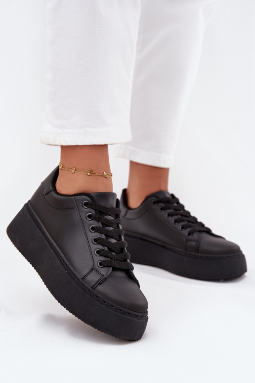 Sneakers Stilvollllschuhe Feminin mit einer Plattform schZuarze Farbe Sallira Sneakers Stilvollllschuhe Feminin mit einer Plattform schZuarze Farbe Sallira