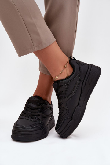 Damen schwarze Sneakers mit Plateau Big Star SS274589 HI-POLY SYSTEM